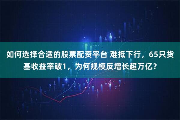 如何选择合适的股票配资平台 难抵下行，65只货基收益率破1，为何规模反增长超万亿？