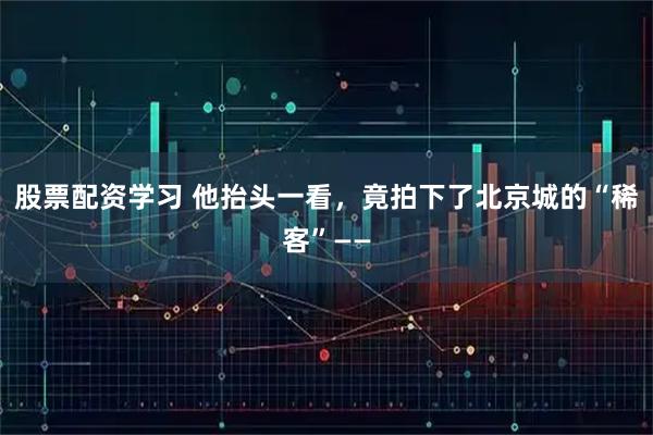 股票配资学习 他抬头一看，竟拍下了北京城的“稀客”——